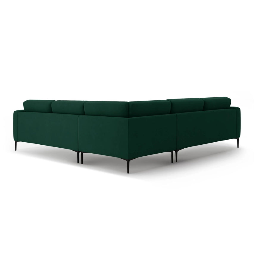 Bemy Ecksofa symmetrisch aus Samt (Salvador 7) in Flaschengrün, 290x290 cm – Bild 3