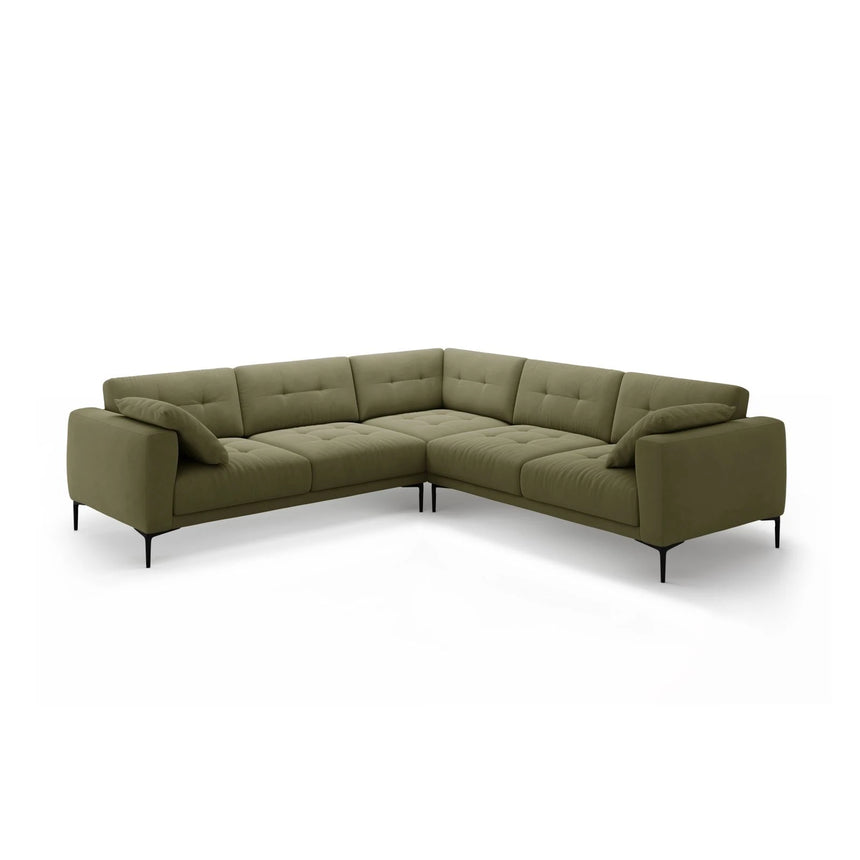 Bemy Ecksofa symmetrisch aus Samt (Salvador 8) in Grün, 290x290 cm – Bild 2