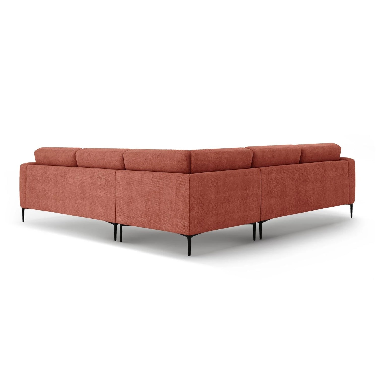 Bemy Ecksofa symmetrisch aus Strukturierter Stoff (Sorella 58) in Koralle, 290x290 cm – Bild 3