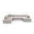 Bemy Panorama-Ecksofa Links aus Samt oder Strukturstoff, 373x240 cm – Bild 1