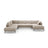 Bemy Panorama-Ecksofa Links aus Samt (Salvador 1) in Beige, 373x240 cm – Bild 1
