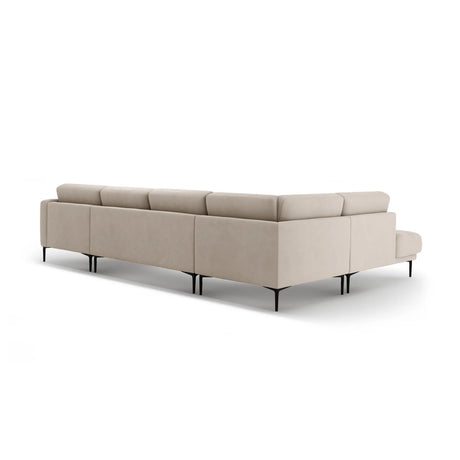 Bemy Panorama-Ecksofa Links aus Samt (Salvador 1) in Beige, 373x240 cm – Bild 3