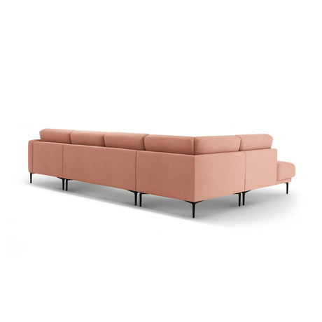 Bemy Panorama-Ecksofa Links aus Samt (Salvador 11) in Rosa, 373x240 cm – Bild 3