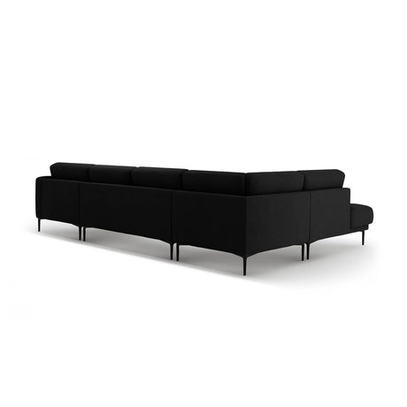 Bemy Panorama-Ecksofa Links aus Samt (Salvador 19) in Schwarz, 373x240 cm – Bild 3