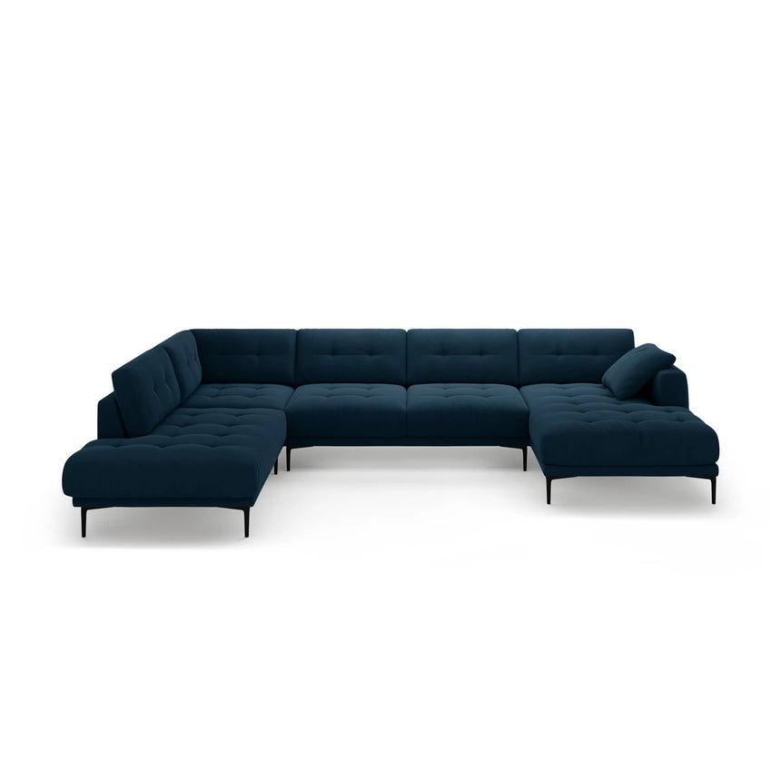 Bemy Panorama-Ecksofa Links aus Samt (Salvador 5) in Königsblau, 373x240 cm – Bild 1