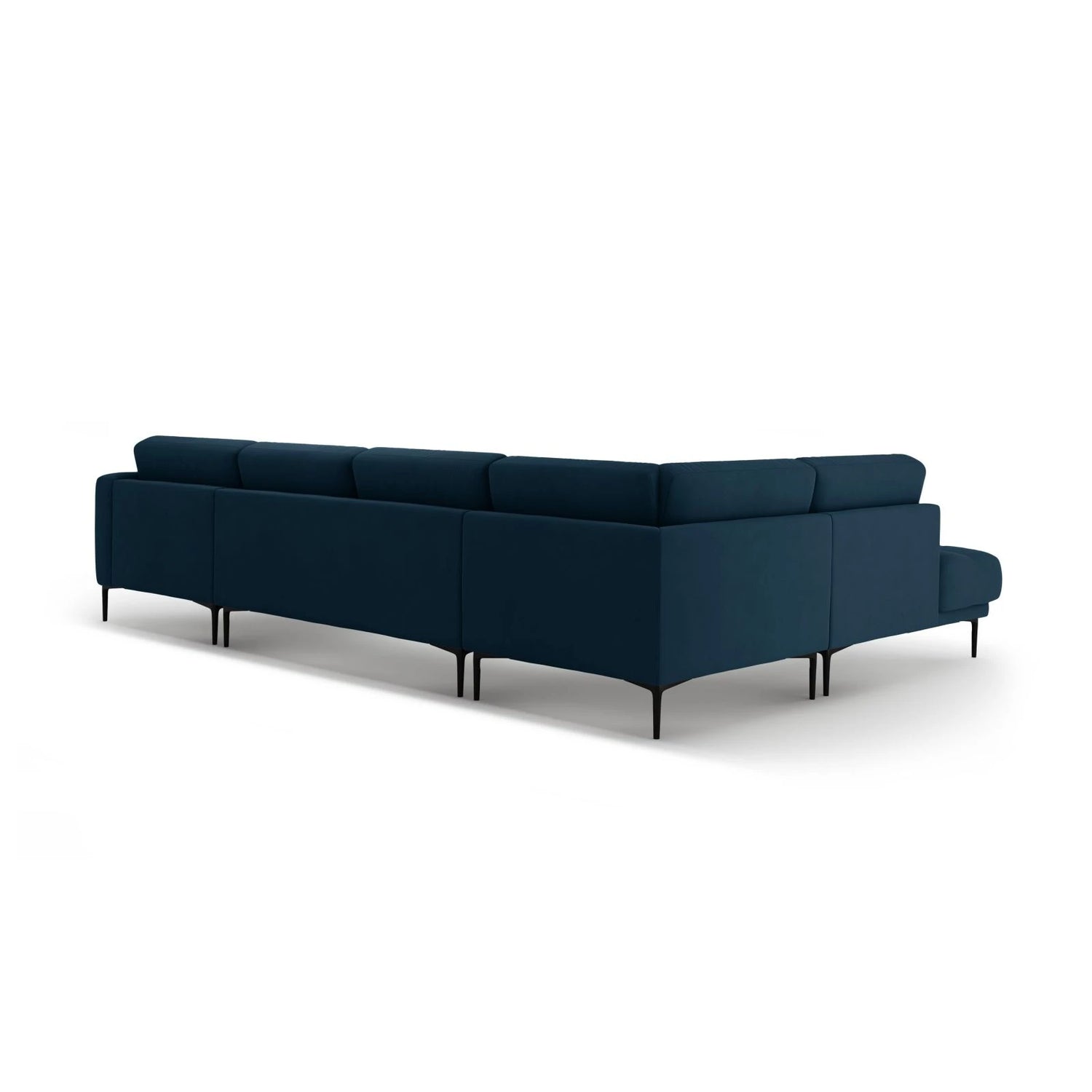 Bemy Panorama-Ecksofa Links aus Samt (Salvador 5) in Königsblau, 373x240 cm – Bild 3