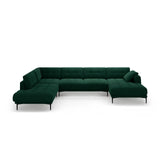Bemy Panorama-Ecksofa Links aus Samt (Salvador 7) in Flaschengrün, 373x240 cm – Bild 1
