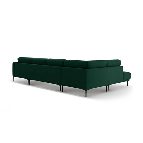 Bemy Panorama-Ecksofa Links aus Samt (Salvador 7) in Flaschengrün, 373x240 cm – Bild 3