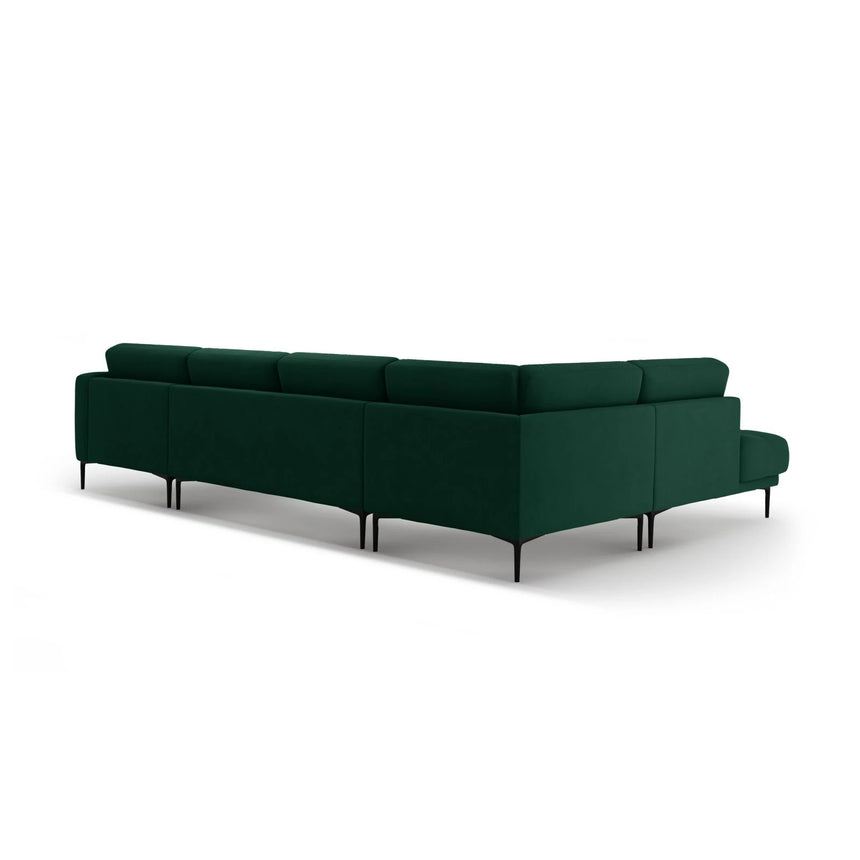 Bemy Panorama-Ecksofa Links aus Samt (Salvador 7) in Flaschengrün, 373x240 cm – Bild 3