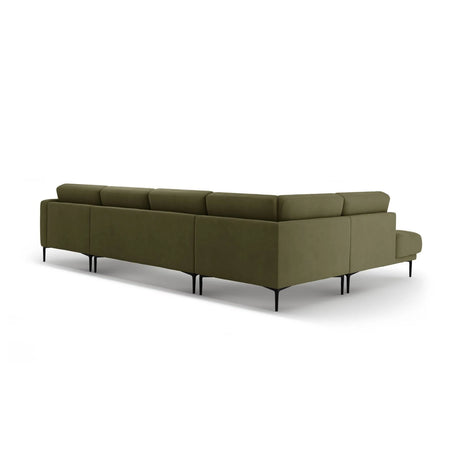 Bemy Panorama-Ecksofa Links aus Samt (Salvador 8) in Grün, 373x240 cm – Bild 3
