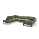 Bemy Panorama-Ecksofa Links aus Strukturierter Stoff (Sorella 34) in Dunkles olivgrün, 373x240 cm – Bild 2