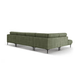 Bemy Panorama-Ecksofa Links aus Strukturierter Stoff (Sorella 34) in Dunkles olivgrün, 373x240 cm – Bild 3