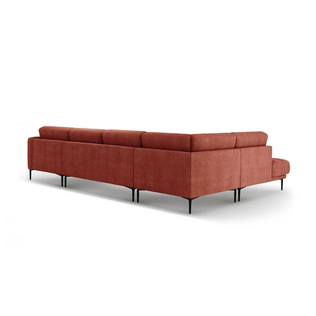 Bemy Panorama-Ecksofa Links aus Strukturierter Stoff (Sorella 58) in Koralle, 373x240 cm – Bild 3
