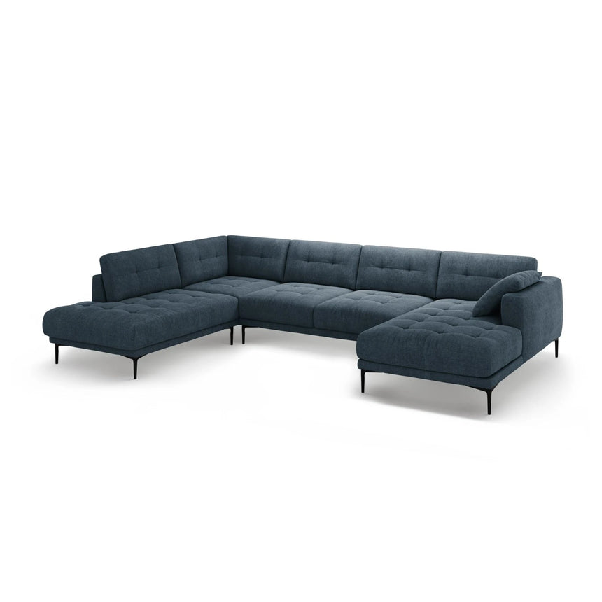 Bemy Panorama-Ecksofa Links aus Strukturierter Stoff (Sorella 77) in Dunkelblau, 373x240 cm – Bild 2