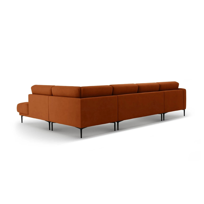 Bemy Panorama-Ecksofa Rechts aus Samt (Salvador 14) in Terrakotta, 373x240 cm – Bild 3