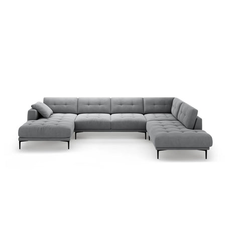 Bemy Panorama-Ecksofa Rechts aus Samt (Salvador 17) in Grau, 373x240 cm – Bild 1