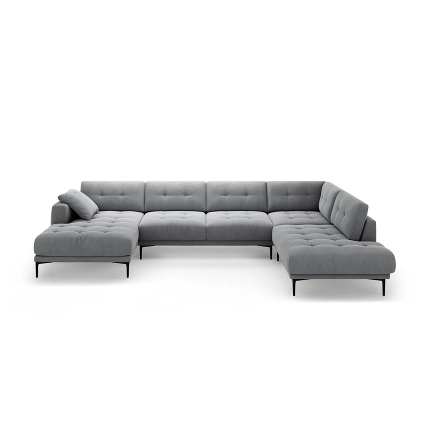 Bemy Panorama-Ecksofa Rechts aus Samt (Salvador 17) in Grau, 373x240 cm – Bild 1