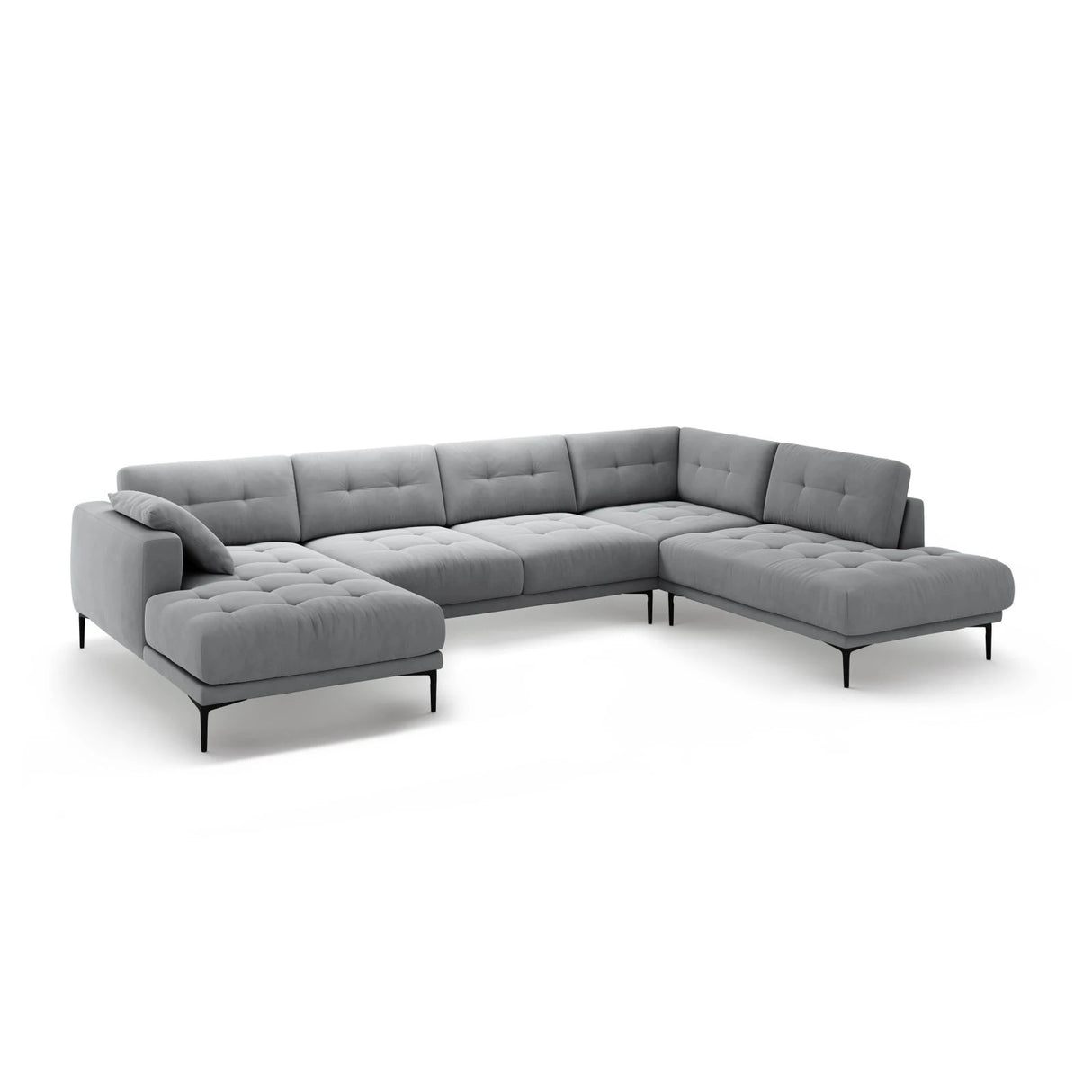 Bemy Panorama-Ecksofa Rechts aus Samt (Salvador 17) in Grau, 373x240 cm – Bild 2