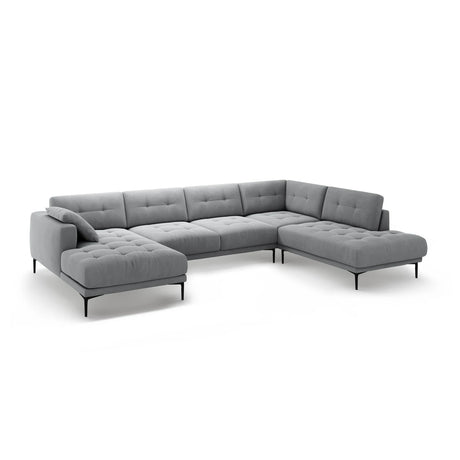Bemy Panorama-Ecksofa Rechts aus Samt (Salvador 17) in Grau, 373x240 cm – Bild 2