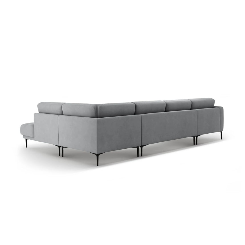 Bemy Panorama-Ecksofa Rechts aus Samt (Salvador 17) in Grau, 373x240 cm – Bild 3