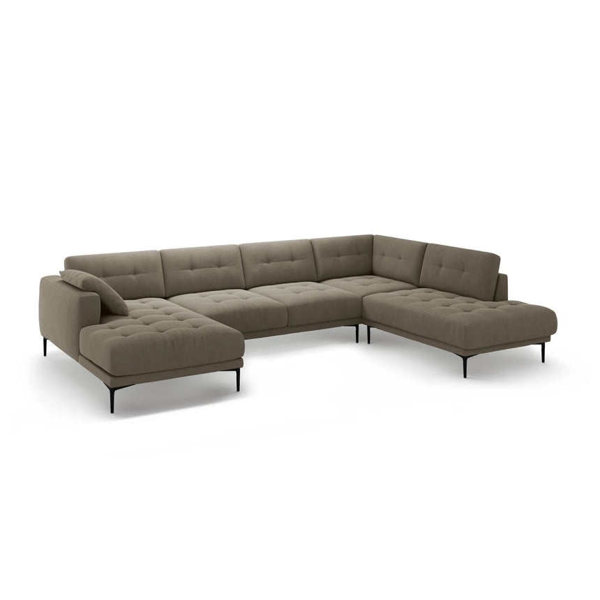 Bemy Panorama-Ecksofa Rechts aus Samt (Salvador 3) in Grau-Braun, 373x240 cm – Bild 2