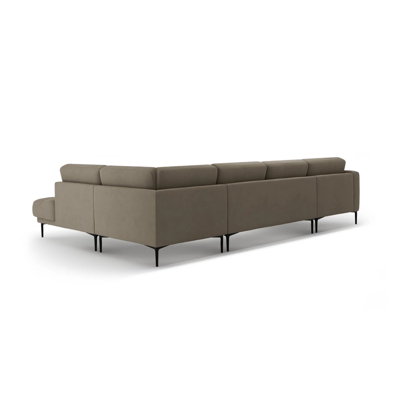 Bemy Panorama-Ecksofa Rechts aus Samt (Salvador 3) in Grau-Braun, 373x240 cm – Bild 3