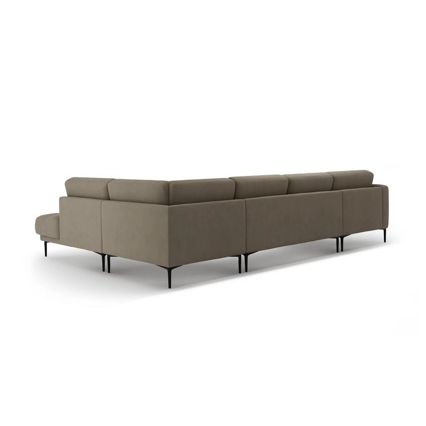 Bemy Panorama-Ecksofa Rechts aus Samt (Salvador 3) in Grau-Braun, 373x240 cm – Bild 3