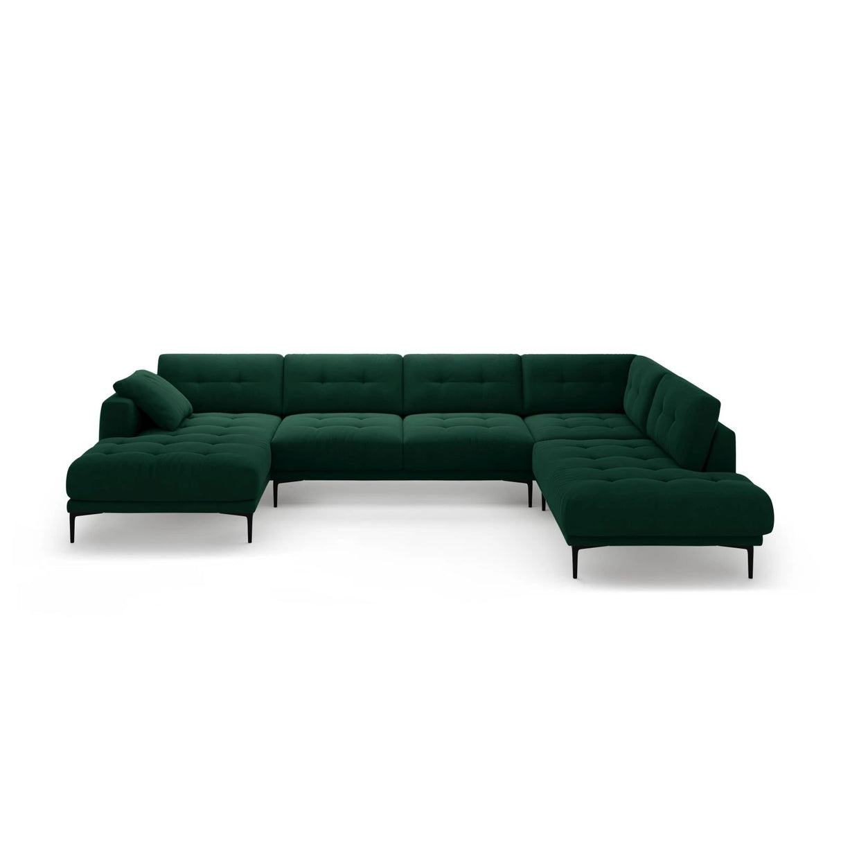 Bemy Panorama-Ecksofa Rechts aus Samt (Salvador 7) in Flaschengrün, 373x240 cm – Bild 1