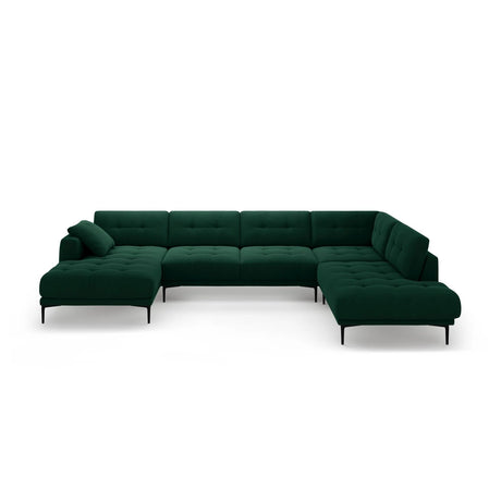Bemy Panorama-Ecksofa Rechts aus Samt (Salvador 7) in Flaschengrün, 373x240 cm – Bild 1