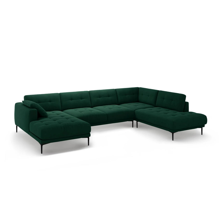 Bemy Panorama-Ecksofa Rechts aus Samt (Salvador 7) in Flaschengrün, 373x240 cm – Bild 2