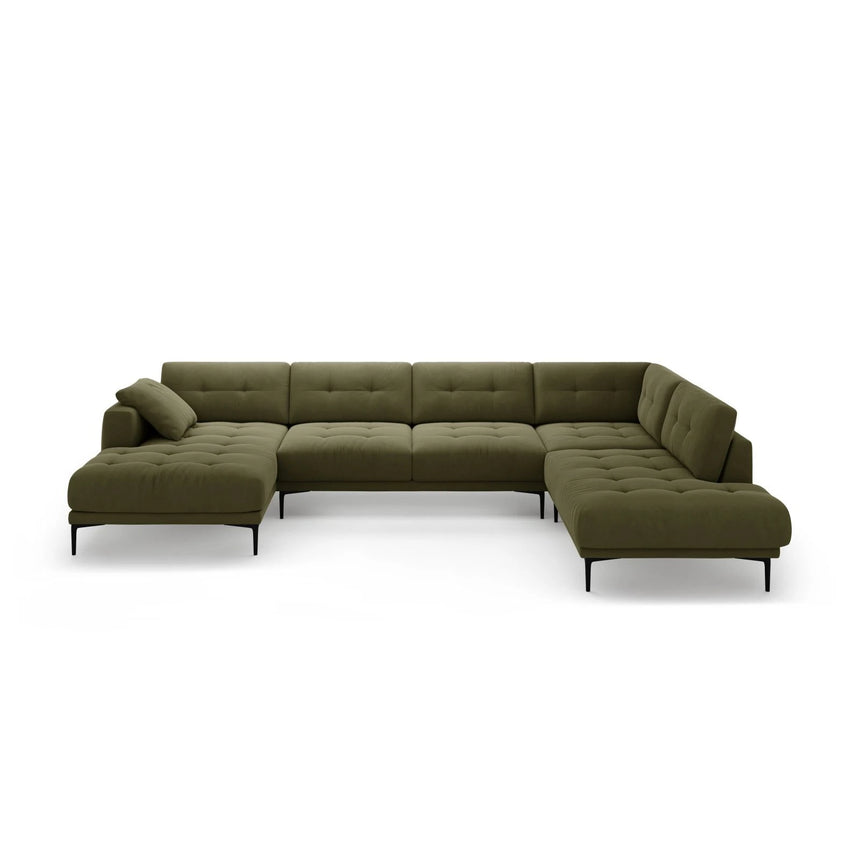 Bemy Panorama-Ecksofa Rechts aus Samt (Salvador 8) in Grün, 373x240 cm – Bild 1
