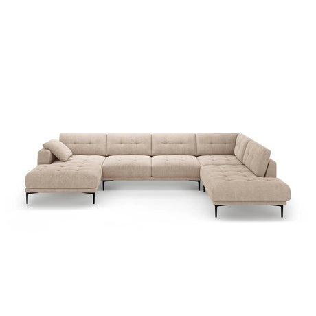 Bemy Panorama-Ecksofa Rechts aus Strukturierter Stoff (Sorella 05) in Sand, 373x240 cm – Bild 1