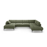 Bemy Panorama-Ecksofa Rechts aus Strukturierter Stoff (Sorella 34) in Dunkles olivgrün, 373x240 cm – Bild 1