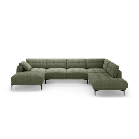 Bemy Panorama-Ecksofa Rechts aus Strukturierter Stoff (Sorella 34) in Dunkles olivgrün, 373x240 cm – Bild 1