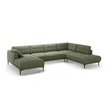 Bemy Panorama-Ecksofa Rechts aus Strukturierter Stoff (Sorella 34) in Dunkles olivgrün, 373x240 cm – Bild 2