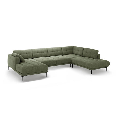 Bemy Panorama-Ecksofa Rechts aus Strukturierter Stoff (Sorella 34) in Dunkles olivgrün, 373x240 cm – Bild 2