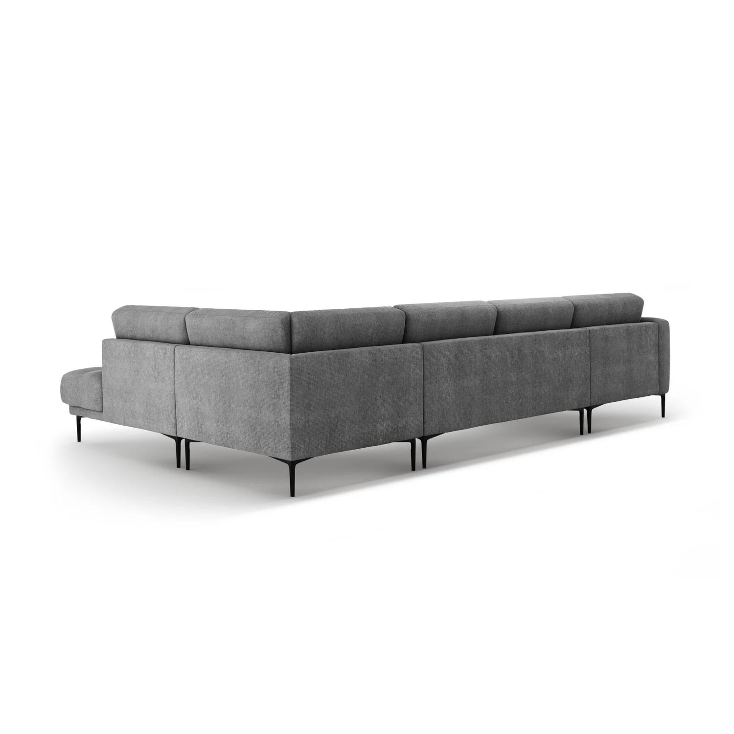 Bemy Panorama-Ecksofa Rechts aus Strukturierter Stoff (Sorella 89) in Grau, 373x240 cm – Bild 3
