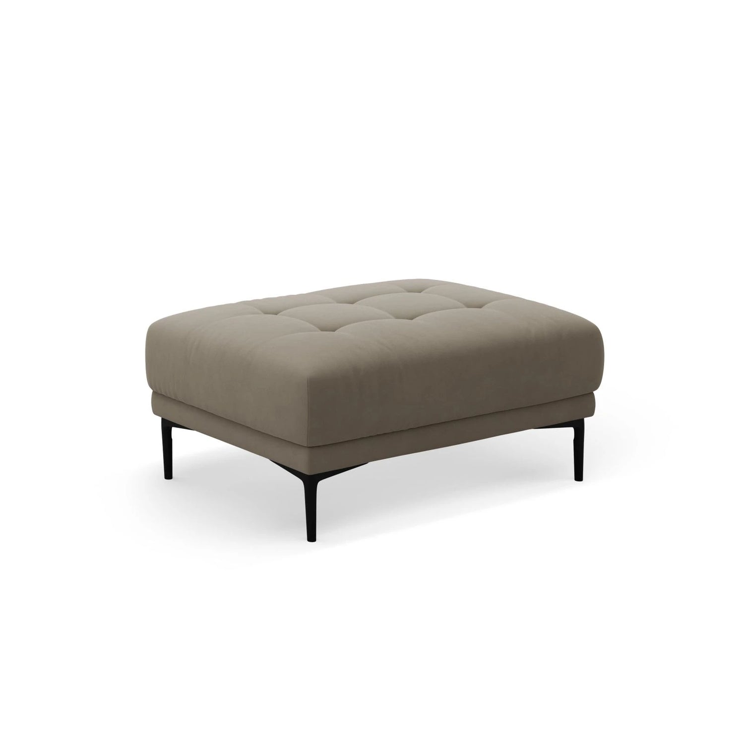 Bemy Pouf aus Samt (Salvador 3) in Grau-Braun, 100x70 cm – Bild 2