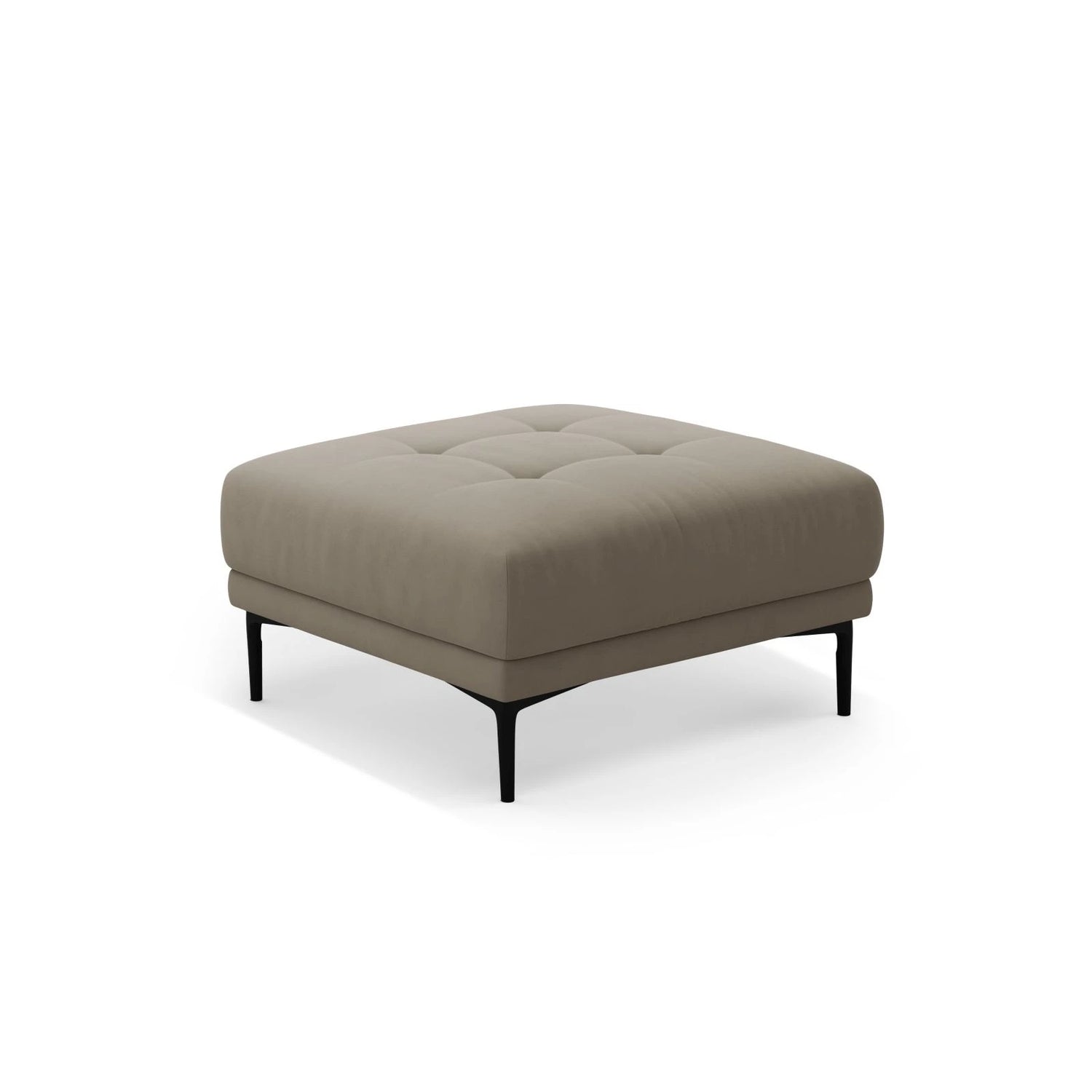 Bemy Pouf aus Samt (Salvador 3) in Grau-Braun, 85x85 cm – Bild 2