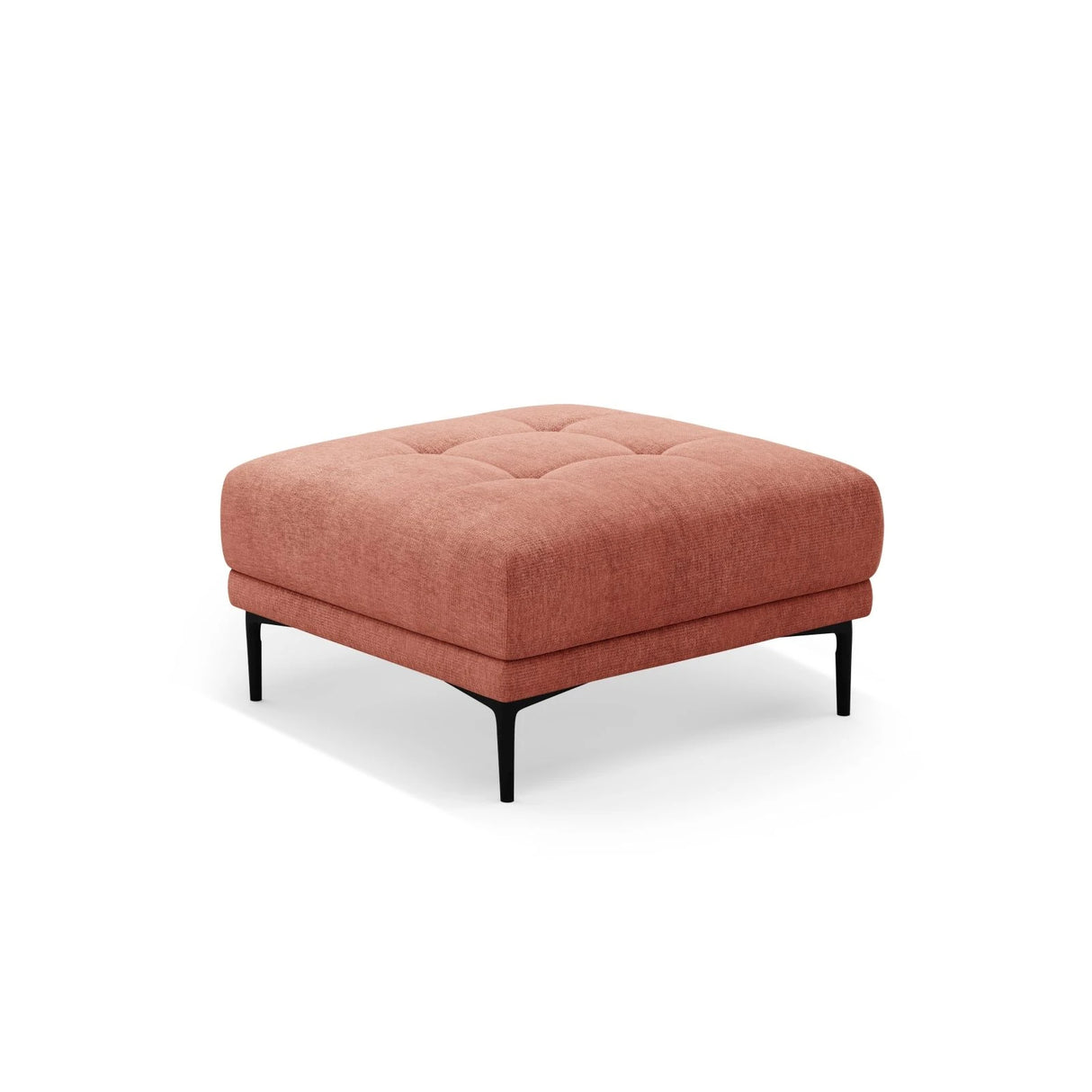 Bemy Pouf aus Strukturierter Stoff (Sorella 58) in Koralle, 85x85 cm – Bild 2