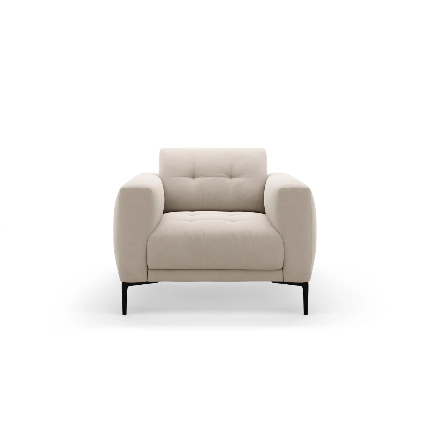 Bemy Sessel aus Samt (Salvador 1) in Beige, 85x85 cm – Bild 1
