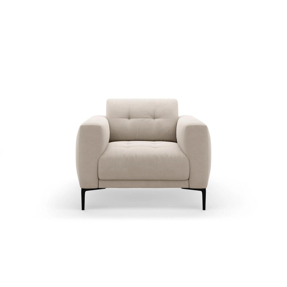 Bemy Sessel aus Samt (Salvador 1) in Beige, 85x85 cm – Bild 1