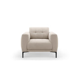 Bemy Sessel aus Samt (Salvador 1) in Beige, 85x85 cm – Bild 1