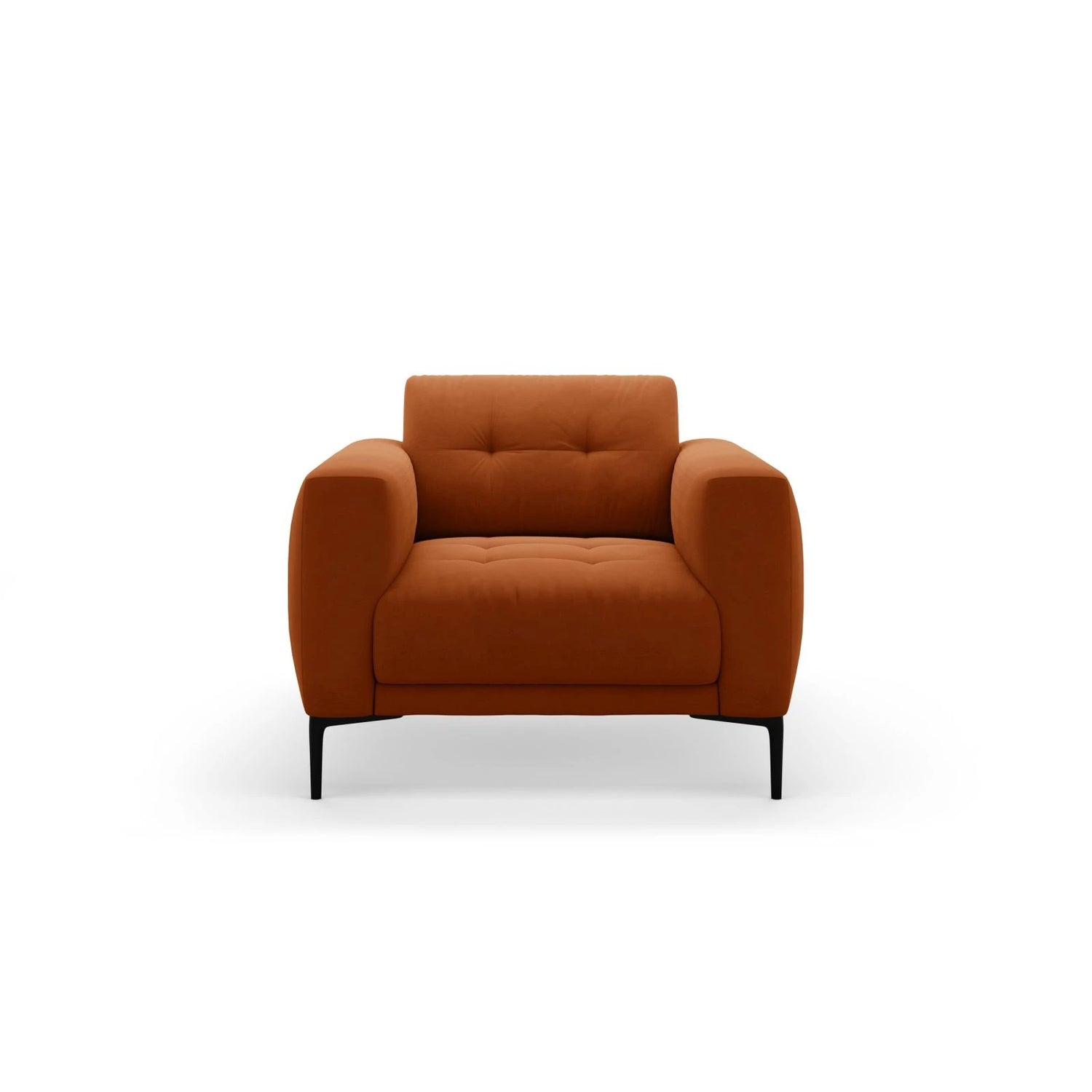 Bemy Sessel aus Samt (Salvador 14) in Terrakotta, 85x85 cm – Bild 1