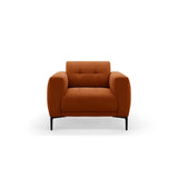 Bemy Sessel aus Samt (Salvador 14) in Terrakotta, 85x85 cm – Bild 1