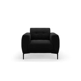 Bemy Sessel aus Samt (Salvador 19) in Schwarz, 85x85 cm – Bild 1