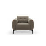 Bemy Sessel aus Samt (Salvador 3) in Grau-Braun, 85x85 cm – Bild 1