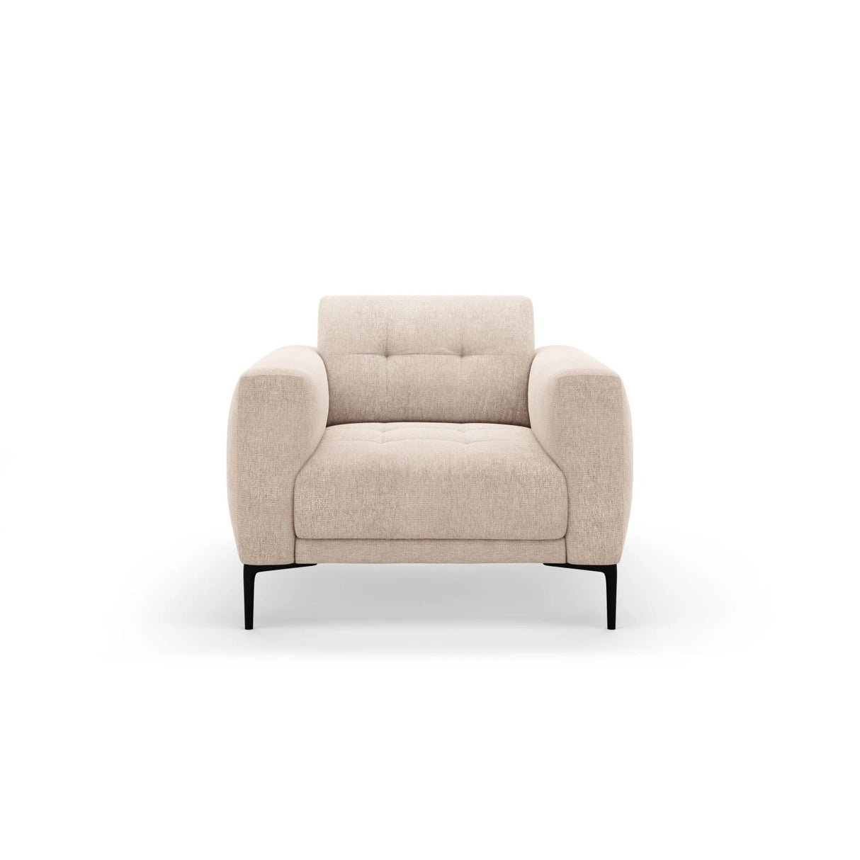 Bemy Sessel aus Strukturierter Stoff (Sorella 05) in Sand, 85x85 cm – Bild 1