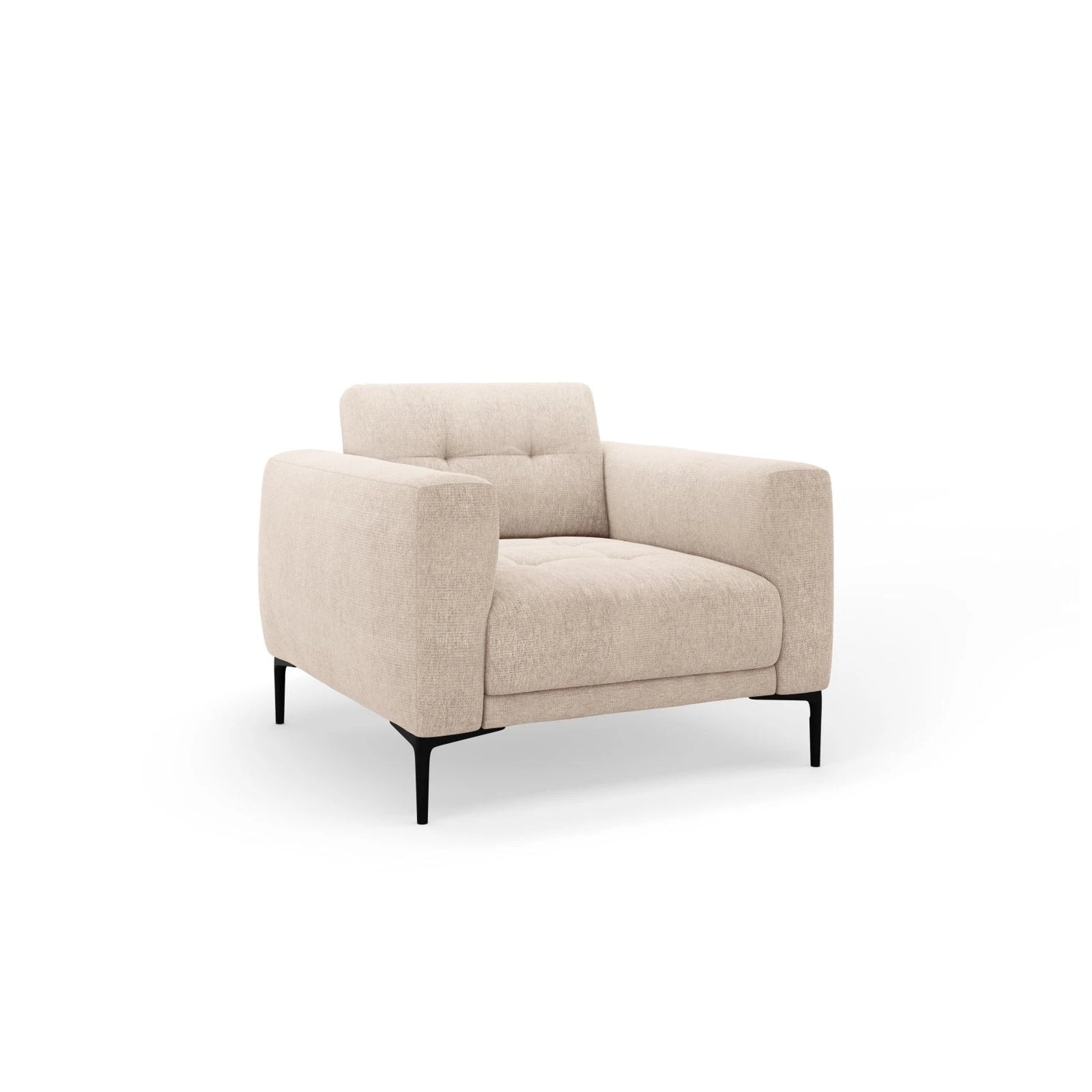 Bemy Sessel aus Strukturierter Stoff (Sorella 05) in Sand, 85x85 cm – Bild 2