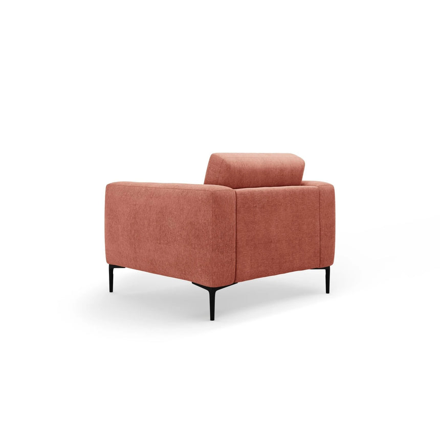Bemy Sessel aus Strukturierter Stoff (Sorella 58) in Koralle, 85x85 cm – Bild 3